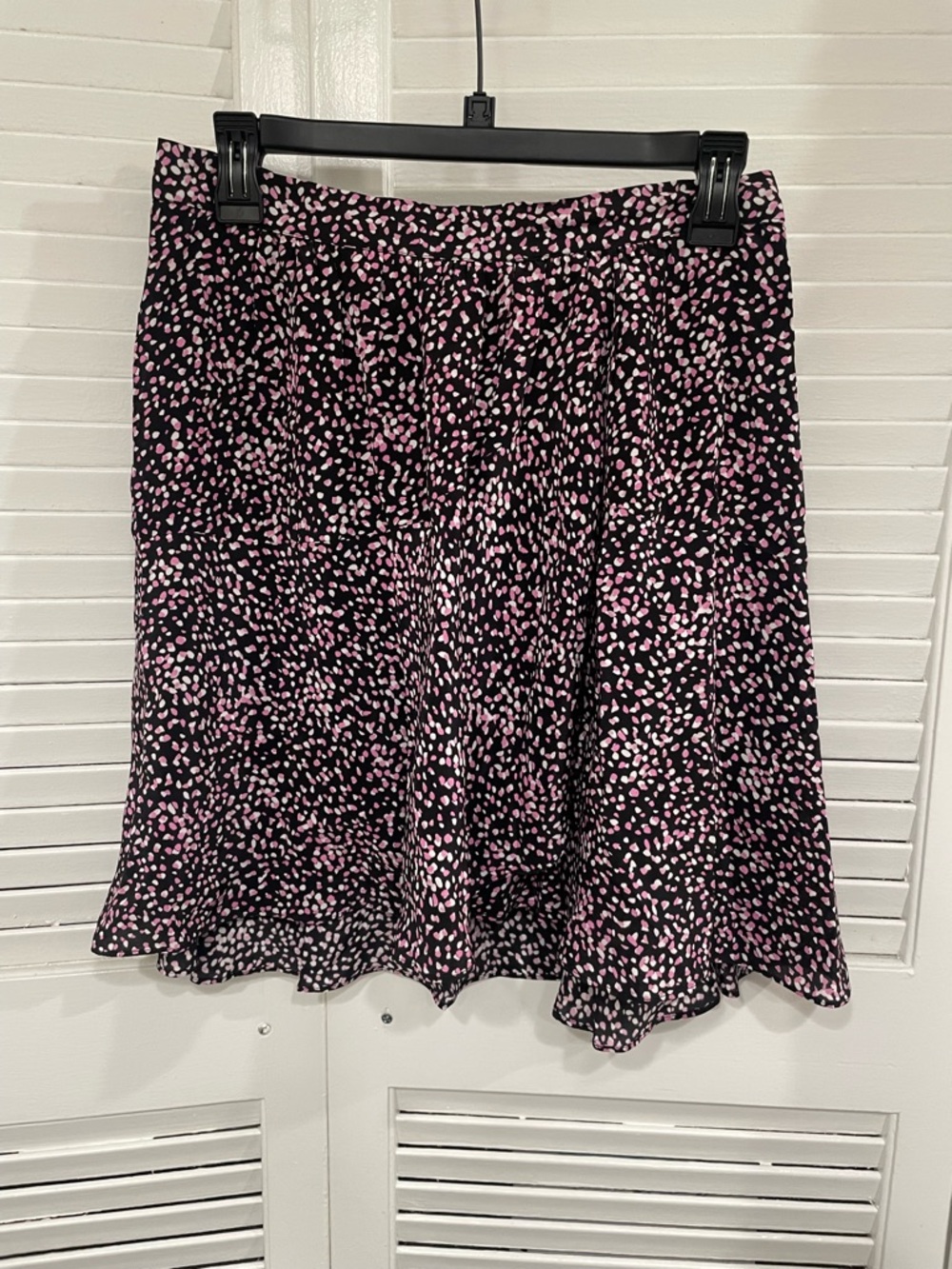 NWT The Kooples Black A-Line Skirt with Pink Spot Print size 3 (large)